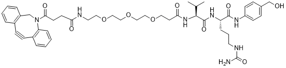 DBCO-PEG3-propionic-Val-Cit-PAB structure